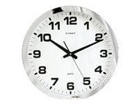 Väggur TIQ Ø40cm silver tystgående