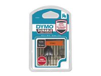 Tape DYMO Durable D1 12mm svart på ora.