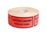 Etikett - Hanteras varsamt - SH 1000/RL