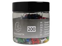 Kartnål EXACOMPTA 10mm sort.färg 200/FP