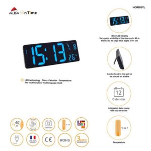 Väggur ALBA Hordgtl Ø38cm blå/svart