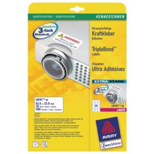 Etikett AVERY POWERLAB 635x339mm 480/FP