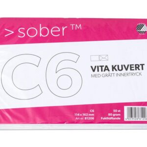 Kuvert SOBER C6 90g Fukthäftande 50/FP