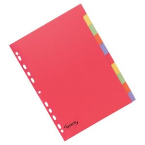 Kartongregister LYRECO A4 10-flik f.färg