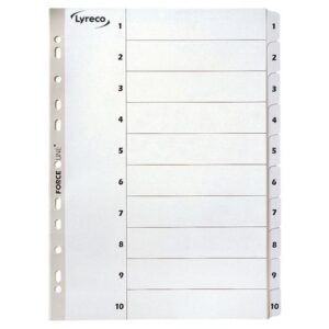 Kartongregister LYRECO A4 1-10 vit