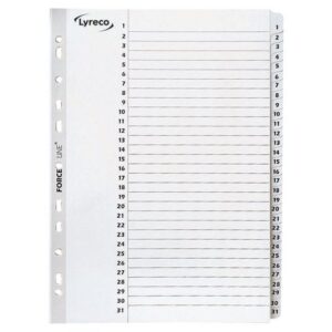 Kartongregister LYRECO A4 1-31 vit