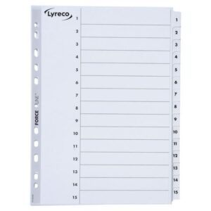 Kartongregister LYRECO A4 1-15 vit