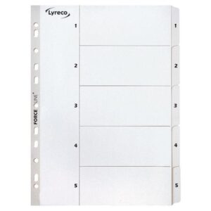 Kartongregister LYRECO A4 1-5 vit