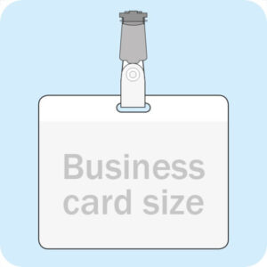 Namnskylt i visitkortsstorlek med clip 200-pack