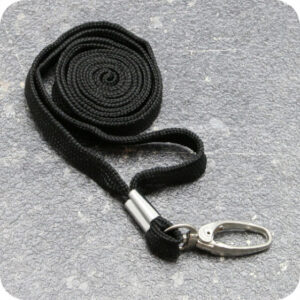 Lanyard med karbinhake svart 100-pack