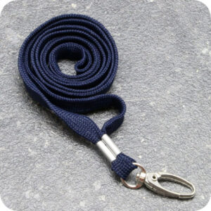 Lanyard med karbinhake marinblå 100-pack