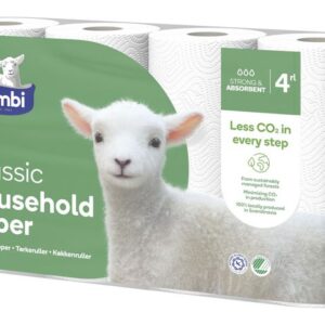 Hushållspapper LAMBI Classic vit 20/fp